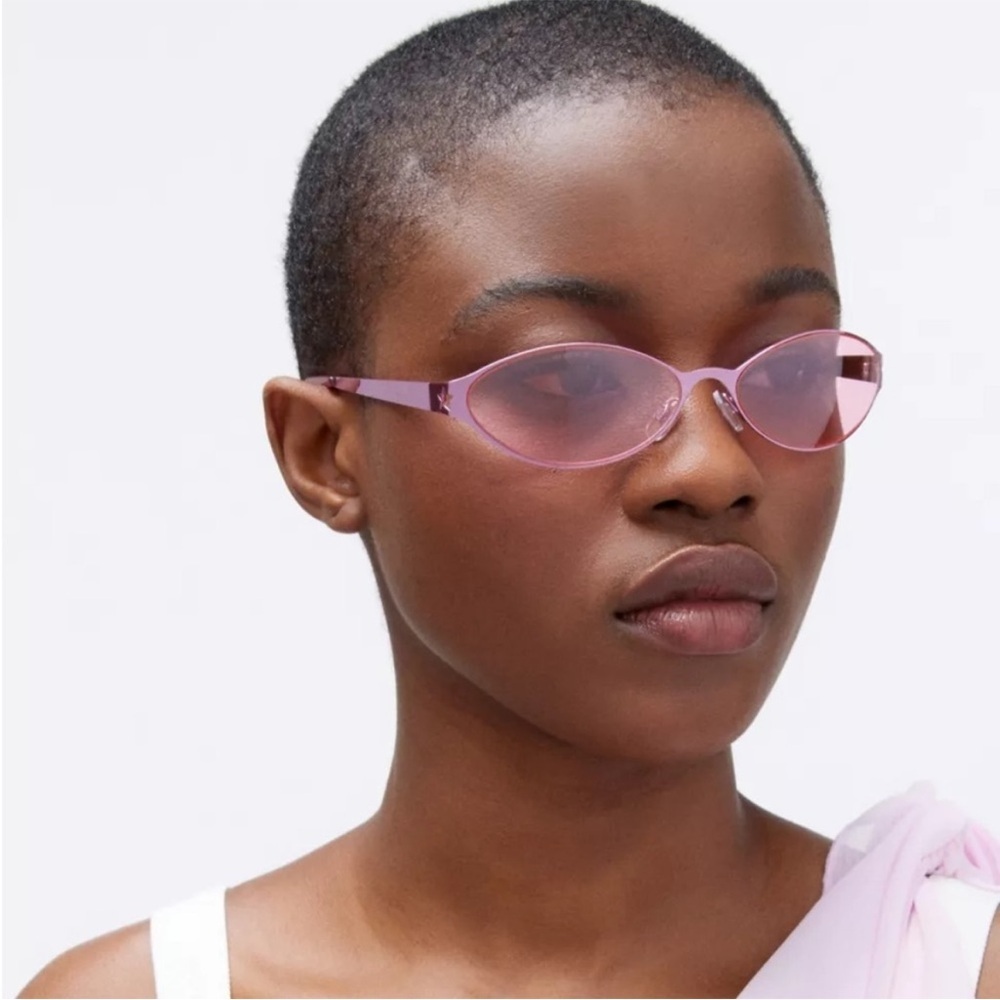 UO Juliet Metal Shield Sunglasses pink - Picture 2 of 4